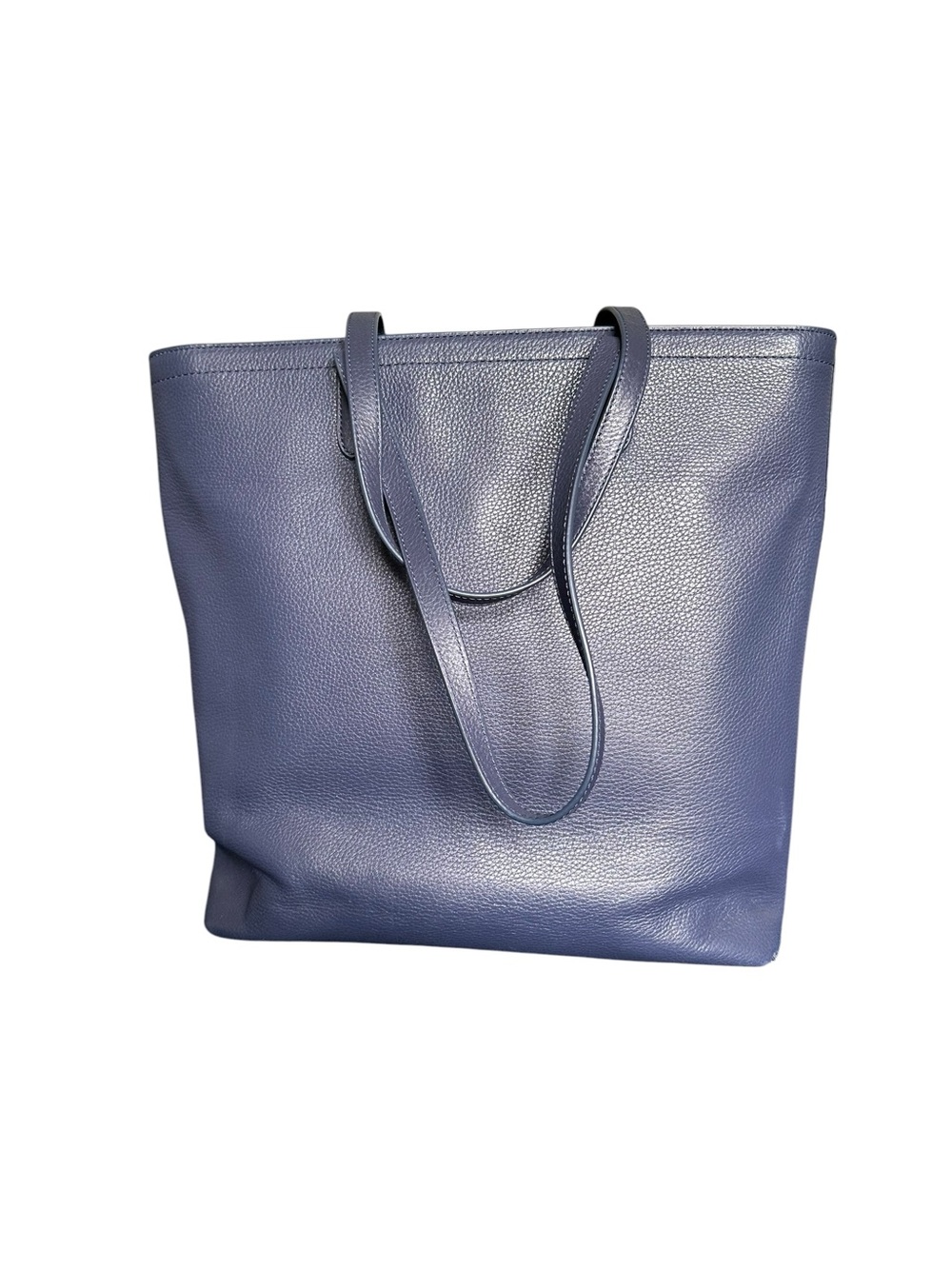 Draper James dark blue leather tote, shoulder, back to school, work everyday bag